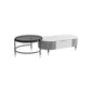 Glam Cocktail Table White 4 Legs Storage Coffee Cocktail Table 47"L x 24"W x 14"H+28"L x 28"W x 18"H Black Gold Clearhalo 'Coffee & Accent Tables' 'Coffee Tables' 'coffee_tables' 'furn' 'furn_coffee_tables' 'Furniture' 'Living Room Furniture' 7523653