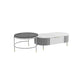 Glam Cocktail Table White 4 Legs Storage Coffee Cocktail Table 47"L x 24"W x 14"H+28"L x 28"W x 18"H White Clearhalo 'Coffee & Accent Tables' 'Coffee Tables' 'coffee_tables' 'furn' 'furn_coffee_tables' 'Furniture' 'Living Room Furniture' 7523655