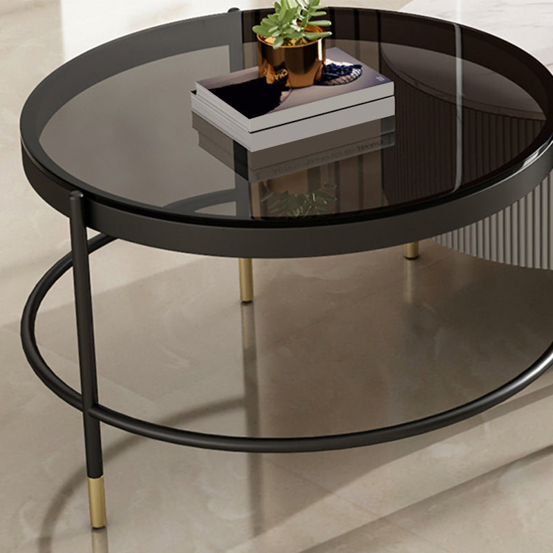 Glam Cocktail Table White 4 Legs Storage Coffee Cocktail Table Clearhalo 'Coffee & Accent Tables' 'Coffee Tables' 'coffee_tables' 'furn' 'furn_coffee_tables' 'Furniture' 'Living Room Furniture' 7523657