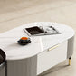 Glam Cocktail Table White 4 Legs Storage Coffee Cocktail Table Clearhalo 'Coffee & Accent Tables' 'Coffee Tables' 'coffee_tables' 'furn' 'furn_coffee_tables' 'Furniture' 'Living Room Furniture' 7523658