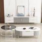 Glam Cocktail Table White 4 Legs Storage Coffee Cocktail Table Clearhalo 'Coffee & Accent Tables' 'Coffee Tables' 'coffee_tables' 'furn' 'furn_coffee_tables' 'Furniture' 'Living Room Furniture' 7523659
