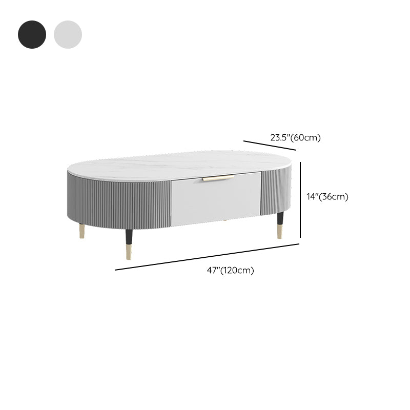 Glam Cocktail Table White 4 Legs Storage Coffee Cocktail Table Clearhalo 'Coffee & Accent Tables' 'Coffee Tables' 'coffee_tables' 'furn' 'furn_coffee_tables' 'Furniture' 'Living Room Furniture' 7523662
