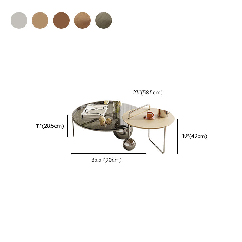 Zeitgenössischer Cocktailtisch, runder Kaffee-Cocktailtisch aus Glas