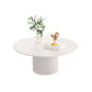 Contemporary Cocktail Table Round White Pedestal Coffee Cocktail Table White Clearhalo 'Coffee & Accent Tables' 'Coffee Tables' 'coffee_tables' 'furn' 'furn_coffee_tables' 'Furniture' 'Living Room Furniture' 7523683