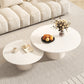 Contemporary Cocktail Table Round White Pedestal Coffee Cocktail Table Clearhalo 'Coffee & Accent Tables' 'Coffee Tables' 'coffee_tables' 'furn' 'furn_coffee_tables' 'Furniture' 'Living Room Furniture' 7523687