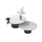 Contemporary Cocktail Table Round White Pedestal Coffee Cocktail Table 31.5"L x 31.5"W x 16"H + 24"L x 24"W x 14"H Black Clearhalo 'Coffee & Accent Tables' 'Coffee Tables' 'coffee_tables' 'furn' 'furn_coffee_tables' 'Furniture' 'Living Room Furniture' 7523688