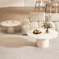 Contemporary Cocktail Table Round White Pedestal Coffee Cocktail Table Clearhalo 'Coffee & Accent Tables' 'Coffee Tables' 'coffee_tables' 'furn' 'furn_coffee_tables' 'Furniture' 'Living Room Furniture' 7523691