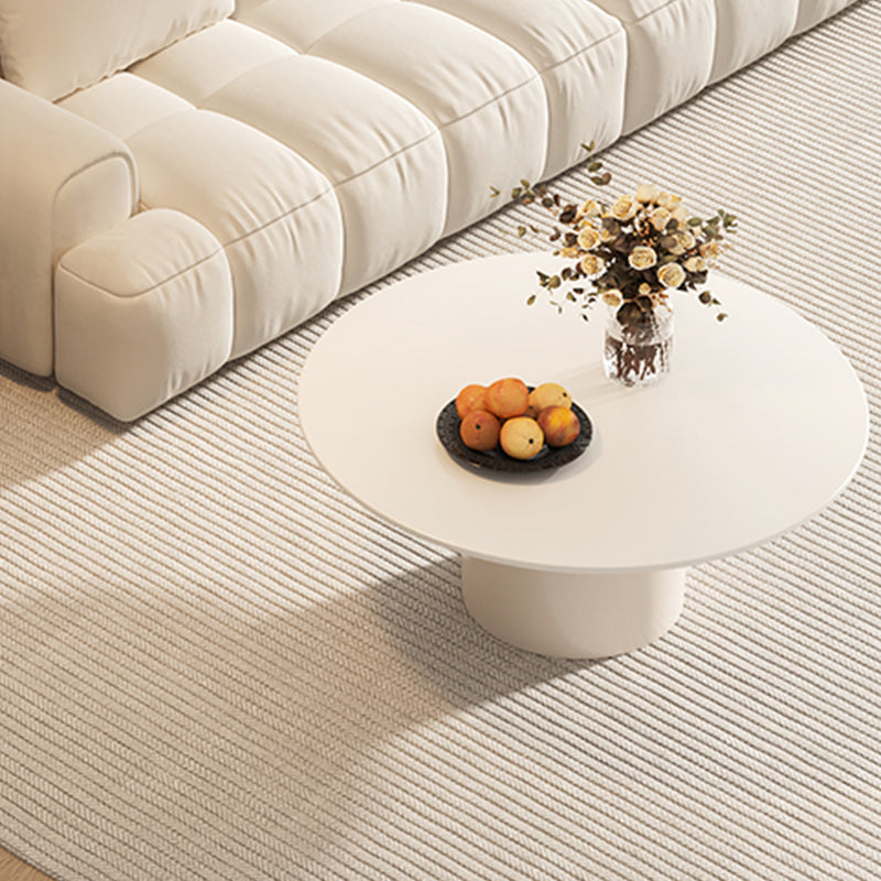 Contemporary Cocktail Table Round White Pedestal Coffee Cocktail Table Clearhalo 'Coffee & Accent Tables' 'Coffee Tables' 'coffee_tables' 'furn' 'furn_coffee_tables' 'Furniture' 'Living Room Furniture' 7523692