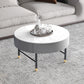 Glam Cocktail Table Round Stone 4 Legs Gold Coffee Cocktail Table