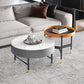 Glam Cocktail Table Round Stone 4 Legs Gold Coffee Cocktail Table
