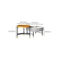 Glam Cocktail Table Round Stone 4 Legs Gold Coffee Cocktail Table