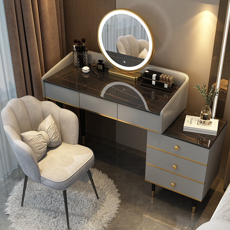 Wooden Vanity Desk Storage Box Vanity Dressing Table for Bedroom