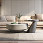 Round Pedestal Coffee Table Glam Stone Cocktail Table with 2 Drawers Clearhalo 'Coffee & Accent Tables' 'Coffee Tables' 'coffee_tables' 'furn' 'furn_coffee_tables' 'Furniture' 'Living Room Furniture' 7523868
