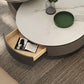 Round Pedestal Coffee Table Glam Stone Cocktail Table with 2 Drawers Clearhalo 'Coffee & Accent Tables' 'Coffee Tables' 'coffee_tables' 'furn' 'furn_coffee_tables' 'Furniture' 'Living Room Furniture' 7523877