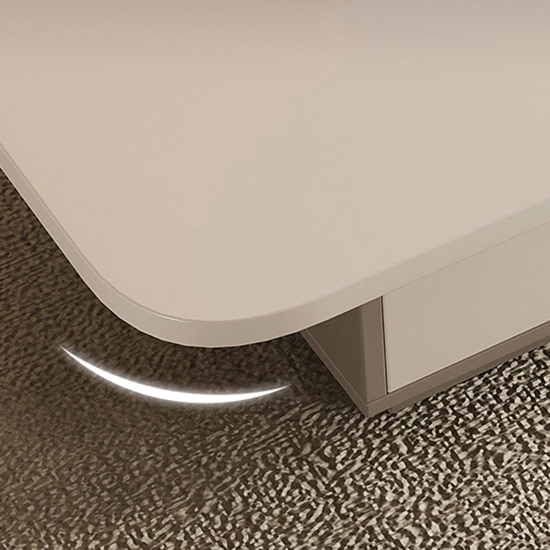 Rectangle Single Coffee Table Wood Cocktail Table with Storage Drawers