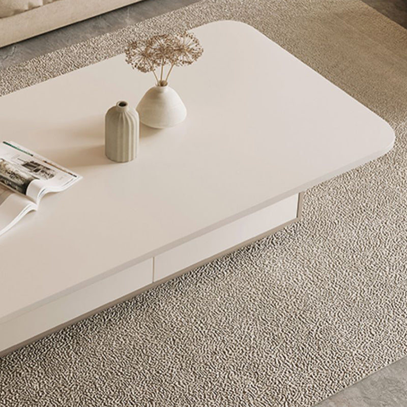 Rectangle Single Coffee Table Wood Cocktail Table with Storage Drawers