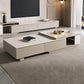 Rectangle Single Coffee Table Stone Cocktail Table with Storage Drawers
