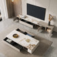 Rectangle Single Coffee Table Stone Cocktail Table with Storage Drawers