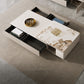 Rectangle Single Coffee Table Stone Cocktail Table with Storage Drawers