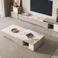 Rectangle Single Coffee Table Stone Cocktail Table with Storage Drawers