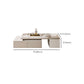 Rectangle Single Coffee Table Stone Cocktail Table with Storage Drawers