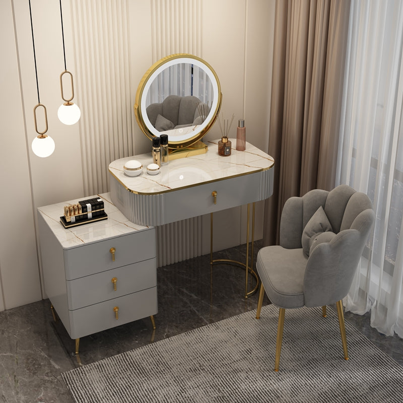 Lighted Mirror Makeup Vanity Storage Box Vanity Dressing Table