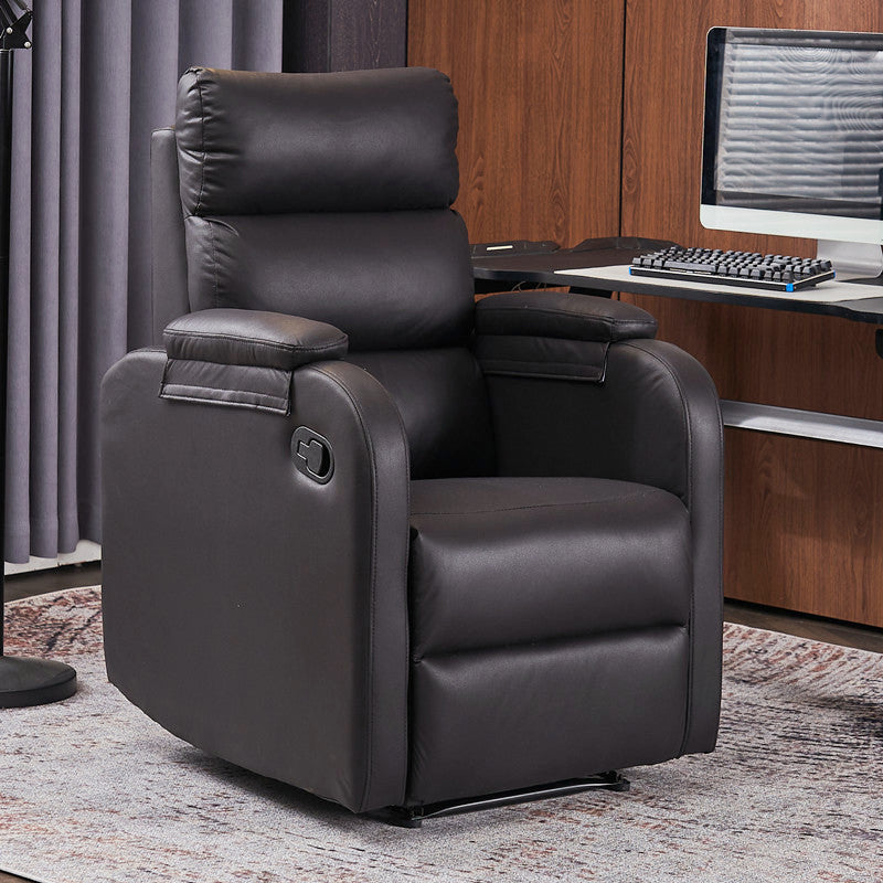 Sedia da poltrona in pelle in pelle in finta polpa di colore massiccio.