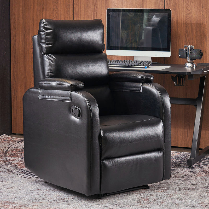 Sedia da poltrona in pelle in pelle in finta polpa di colore massiccio.