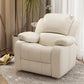 Solid Color Faux Leather Standard Recliner Manual- Lever Recliner Chair White Clearhalo 'Chairs & Seating' 'furn' 'furn_recliners' 'Furniture' 'Living Room Furniture' 'Recliners' 7524057