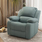 Solid Color Faux Leather Standard Recliner Manual- Lever Recliner Chair Green Clearhalo 'Chairs & Seating' 'furn' 'furn_recliners' 'Furniture' 'Living Room Furniture' 'Recliners' 7524062