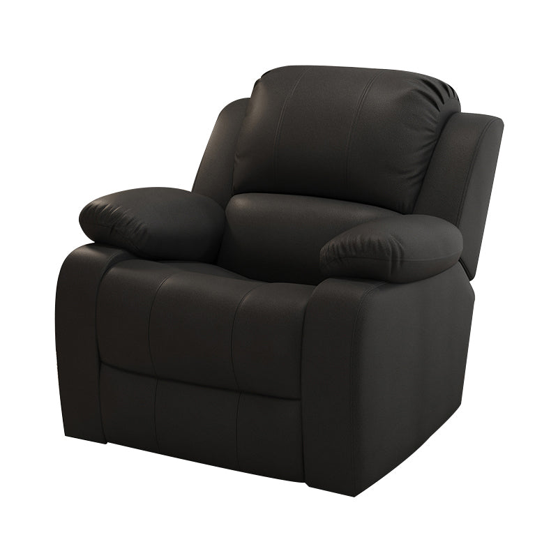 Solid Color Faux Leather Standard Recliner Manual- Lever Recliner Chair Clearhalo 'Chairs & Seating' 'furn' 'furn_recliners' 'Furniture' 'Living Room Furniture' 'Recliners' 7524063