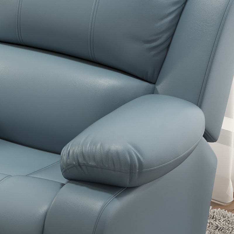 Solid Color Faux Leather Standard Recliner Manual- Lever Recliner Chair Clearhalo 'Chairs & Seating' 'furn' 'furn_recliners' 'Furniture' 'Living Room Furniture' 'Recliners' 7524064