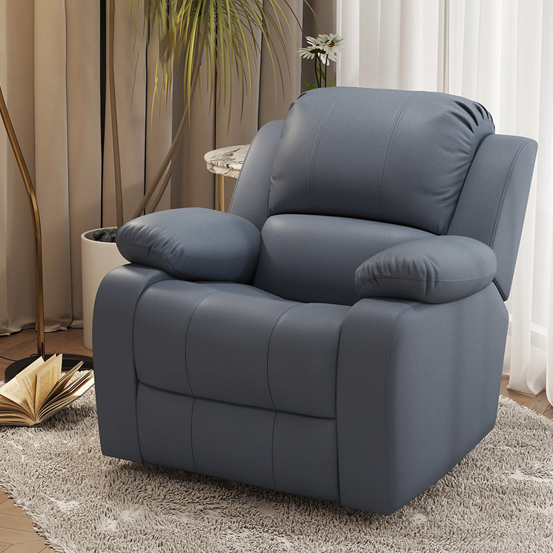 Solid Color Faux Leather Standard Recliner Manual- Lever Recliner Chair Dark Gray Clearhalo 'Chairs & Seating' 'furn' 'furn_recliners' 'Furniture' 'Living Room Furniture' 'Recliners' 7524066