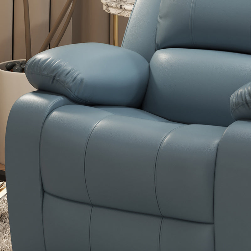 Solid Color Faux Leather Standard Recliner Manual- Lever Recliner Chair Clearhalo 'Chairs & Seating' 'furn' 'furn_recliners' 'Furniture' 'Living Room Furniture' 'Recliners' 7524067
