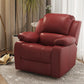 Solid Color Faux Leather Standard Recliner Manual- Lever Recliner Chair Claret Clearhalo 'Chairs & Seating' 'furn' 'furn_recliners' 'Furniture' 'Living Room Furniture' 'Recliners' 7524068