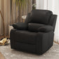 Solid Color Faux Leather Standard Recliner Manual- Lever Recliner Chair Matte Black Clearhalo 'Chairs & Seating' 'furn' 'furn_recliners' 'Furniture' 'Living Room Furniture' 'Recliners' 7524074