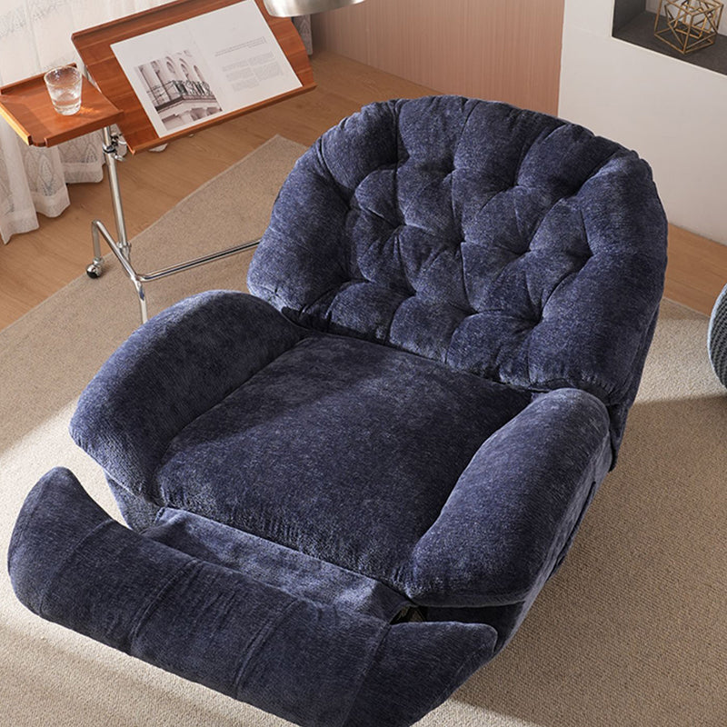 Solid Color Swivel Rocker Standard Recliner Metal Frame Recliner Chair with Side Pocket Clearhalo 'Chairs & Seating' 'furn' 'furn_recliners' 'Furniture' 'Living Room Furniture' 'Recliners' 7524108