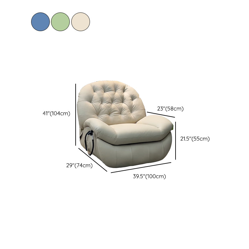 Solid Color Swivel Rocker Standard Recliner Metal Frame Recliner Chair with Side Pocket Clearhalo 'Chairs & Seating' 'furn' 'furn_recliners' 'Furniture' 'Living Room Furniture' 'Recliners' 7524115