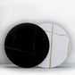 Metal Abstract Base Cocktail Table Glam Oval Slate Top Coffee Table