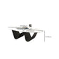 Metal Abstract Base Cocktail Table Glam Oval Slate Top Coffee Table