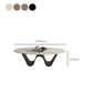 Metal Abstract Base Cocktail Table Glam Oval Slate Top Coffee Table