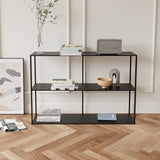 Libreria moderna di deposito in metallo aperto in metallo con scaffali