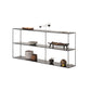 Modern Metal Open Storage Bookcase Black / White Bookshelf with Shelves