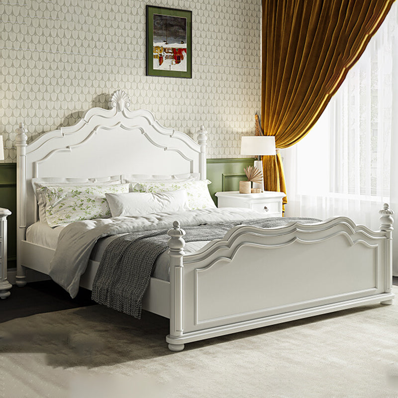 Victorian Standard Bed Solid Wood White Panel Bed with Headboard Clearhalo 'Bedroom Furniture' 'Beds' 'furn' 'furn_beds' 'Furniture' 7531178