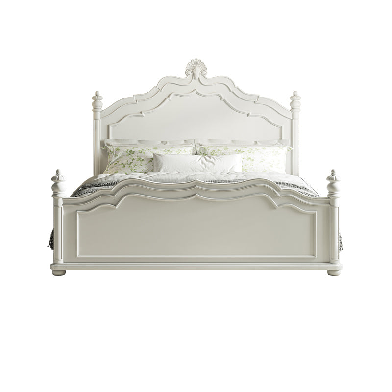 Victorian Standard Bed Solid Wood White Panel Bed with Headboard Single Bed Not Available Clearhalo 'Bedroom Furniture' 'Beds' 'furn' 'furn_beds' 'Furniture' 7531182
