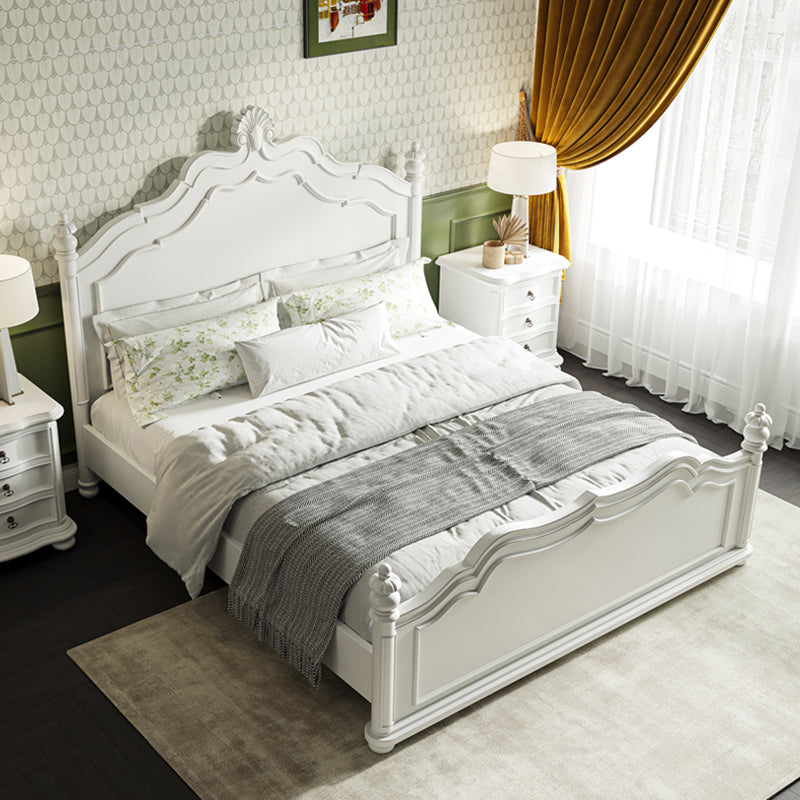 Victorian Standard Bed Solid Wood White Panel Bed with Headboard Clearhalo 'Bedroom Furniture' 'Beds' 'furn' 'furn_beds' 'Furniture' 7531183
