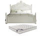 Victorian Standard Bed Solid Wood White Panel Bed with Headboard Bed & Mattress Cotton Clearhalo 'Bedroom Furniture' 'Beds' 'furn' 'furn_beds' 'Furniture' 7531184