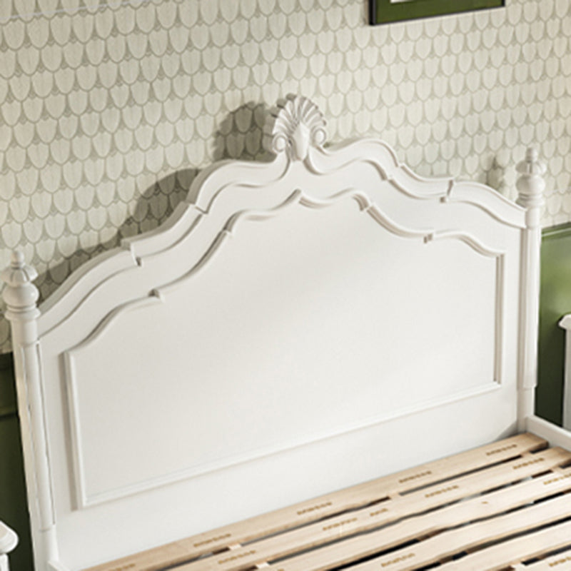 Victorian Standard Bed Solid Wood White Panel Bed with Headboard Clearhalo 'Bedroom Furniture' 'Beds' 'furn' 'furn_beds' 'Furniture' 7531189