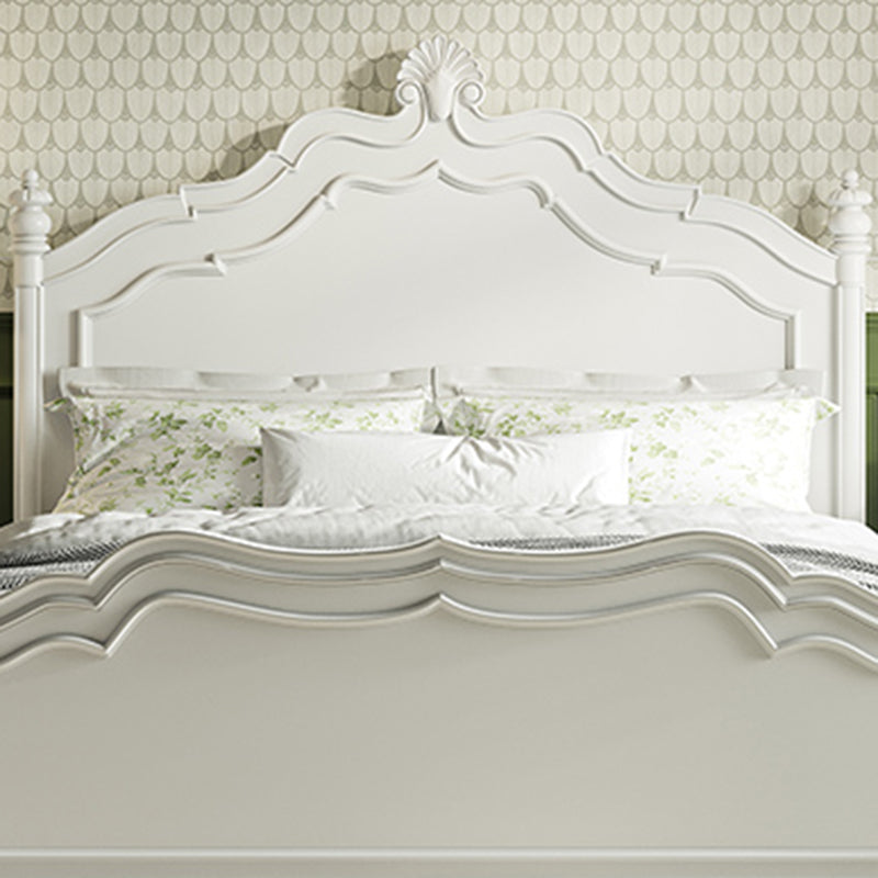Victorian Standard Bed Solid Wood White Panel Bed with Headboard Clearhalo 'Bedroom Furniture' 'Beds' 'furn' 'furn_beds' 'Furniture' 7531190