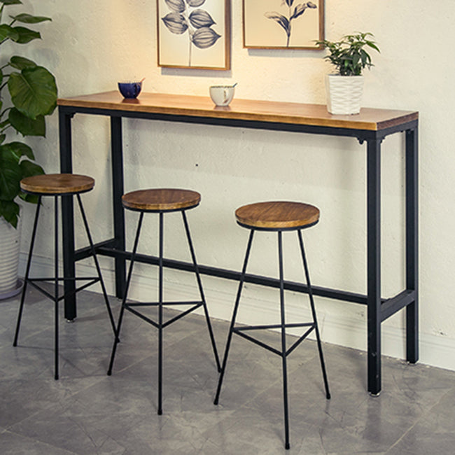 Set tavolo da bar rettangolare industriale Set tavolo da bar in legno marrone da 1/2/7 pezzi